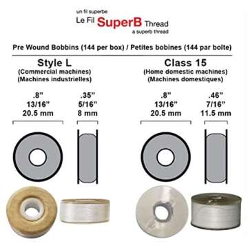 Superpunch 60S/2 Polyester Pre-Wound Bobbins Thread, Class 15 A, Superb White 60wt. Sewing Thread ?...