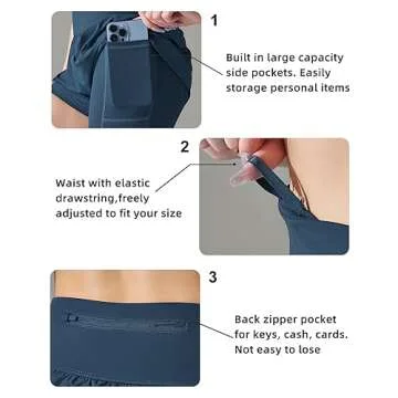 Stylish High-Waisted Women's Athletic Running Shorts with Pockets