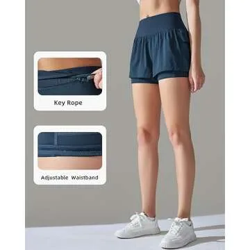 Stylish High-Waisted Women's Athletic Running Shorts with Pockets