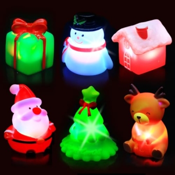VIBOYLAR Christmas Bath Toys for Toddlers 1-3: 6 Packs Light-Up Floating Baby Toddler Kids Bath Toys...