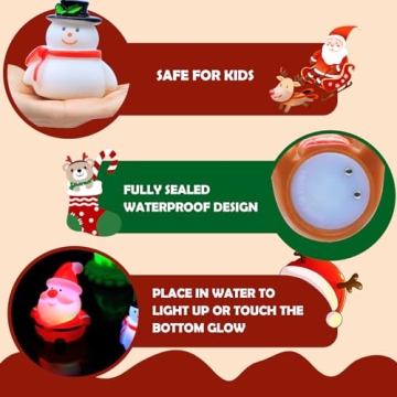 VIBOYLAR Christmas Bath Toys for Toddlers - Light-Up Fun