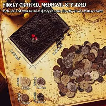 DND Metal Coins Set - 60 Gaming Tokens with Pouch