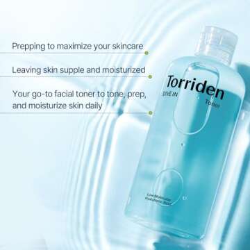 Torriden Dive in Toner 300ml (10.14 fl. oz.) | pH Balancing Facial Toning Water for Dry Skin | Hyaluronic Acid, Panthenol, Allantoin