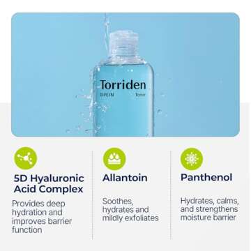 Torriden Dive in Toner 300ml (10.14 fl. oz.) | pH Balancing Facial Toning Water for Dry Skin | Hyaluronic Acid, Panthenol, Allantoin