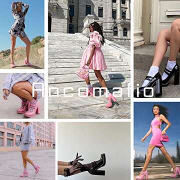 Stylish Ancomafio Mary Janes Chunky Heels for Women