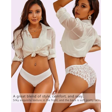 Soft Lace Hipster Bikini Panties for Women 6 Pack