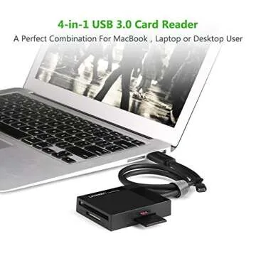UGREEN SD Card Reader Android USB 3.0 OTG Hub Card Adapter On The Go 5Gbps Read CF, CFI, TF, SDXC, SDHC, SD, MMC, Micro SDXC, Micro SD, Micro SDHC, MS, UHS-I for Windows, Mac, Linux, Android 1.5ft