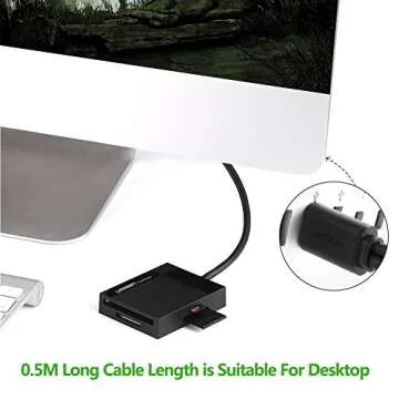 UGREEN SD Card Reader Android USB 3.0 OTG Hub Card Adapter On The Go 5Gbps Read CF, CFI, TF, SDXC, SDHC, SD, MMC, Micro SDXC, Micro SD, Micro SDHC, MS, UHS-I for Windows, Mac, Linux, Android 1.5ft