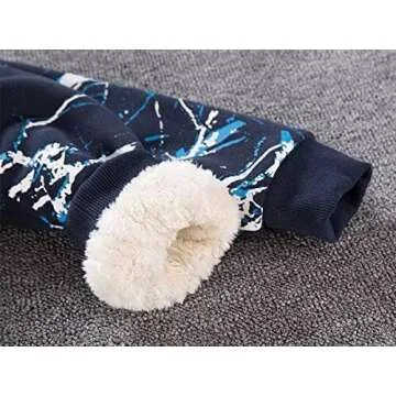 Boys Sherpa Fleece Lined Zip Up Hoodie - Blue Camo