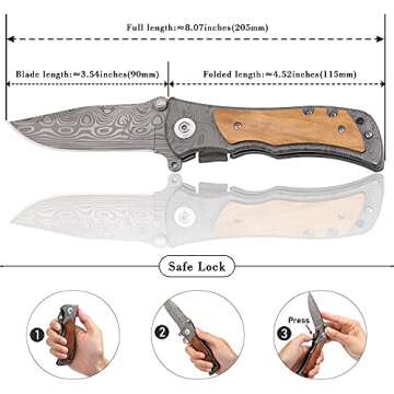 Corfara Laser Engraved Pocket Knife - 'I Love You More', Perfect for Men's Anniversary, Birthdays, or Valentine's Day