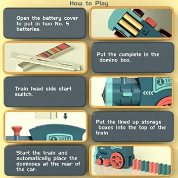 PREPHY Kids Domino Train Toys for 3-8 Year Olds