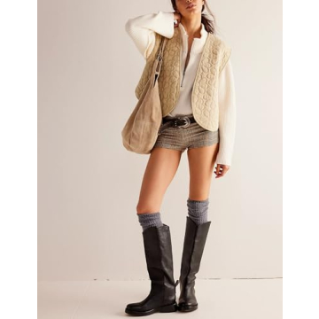 TBETNE Women's Half Zip Knit Pullover - Stylish Fall Sweater