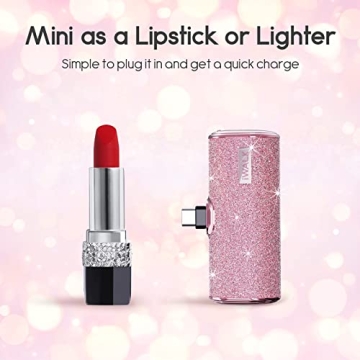 iWALK 4500mAh USB C Portable Charger with Sparkly Design