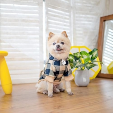 KOOLTAIL Plaid Dog Hoodie - Soft and Warm Pet Sweatshirt