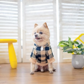 KOOLTAIL Plaid Dog Hoodie - Soft and Warm Pet Sweatshirt