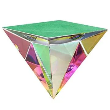 OwnMy 4" Iridescent Glass Pyramid Suncatcher Prism
