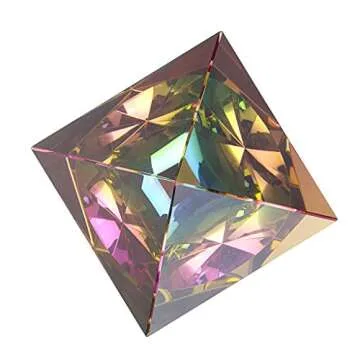 OwnMy 4" Iridescent Glass Pyramid Suncatcher Prism