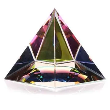 OwnMy 4" Iridescent Glass Pyramid Suncatcher Prism