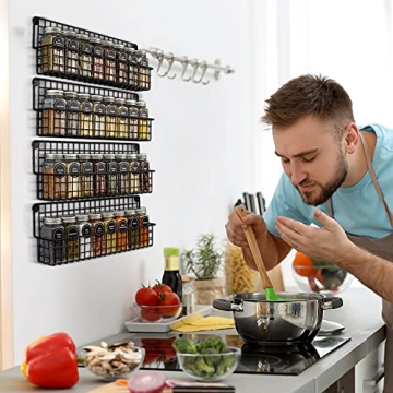 ZICOTO Farmhouse Spice Racks - Stylish & Organized Kitchen