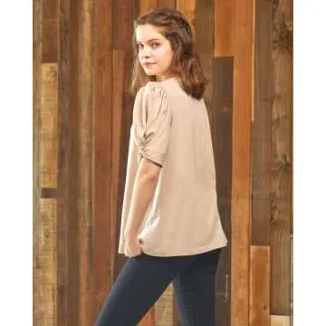 noflik Cotton Knot Puff Sleeve Top – Effortless Style