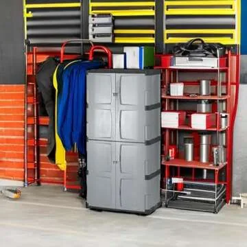 Rubbermaid Large Storage Cabinet with Lockable Doors, 690 lb Capacity