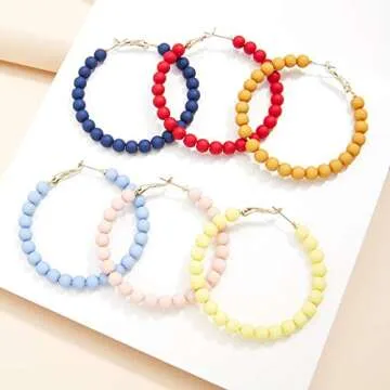 Colorful Beaded Hoop Earrings for Women | ZENZII