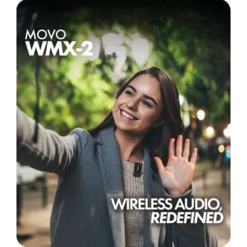 Movo WMX-2 Wireless Camera Microphone with Charging Case - Ideal for Filmmaking and Vlogging