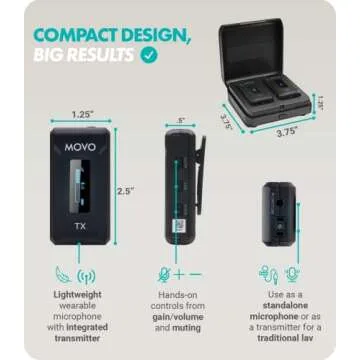 Movo WMX-2 Wireless Microphone for DSLR Cameras