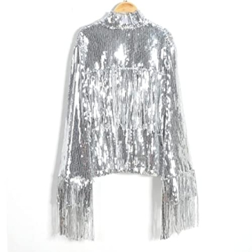 Stylish Watchify Sequin Fringe Jacket for Fun Party Styles