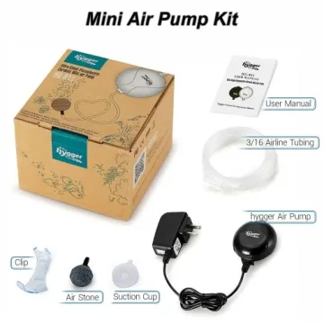 hygger Quiet Mini Air Pump 1.5 Watt for Small Fish Tanks