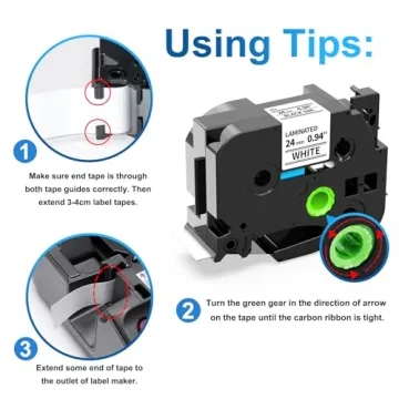 Labelife 24mm Brother Ptouch Label Tape - 3 Pack