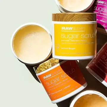 Raw Sugar - Exfoliating Sugar Scrub Body Love Bundle - Raw Coconut + Mango and Lemon Sugar, Clean, Made with Plant-Derived Ingredients, Vegan and Formulated without Sulfates & Parabens (Pack of 2)