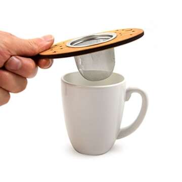 Tea Nest Strainer/Infuser, American Cherry Wood and Stainless Steel