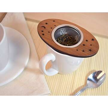 Tea Nest Strainer/Infuser, American Cherry Wood and Stainless Steel