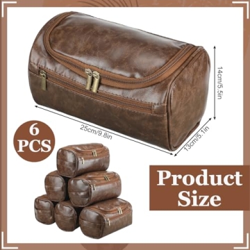 Groomsmen Toiletry Bags - Set of 6 Leather Gifts