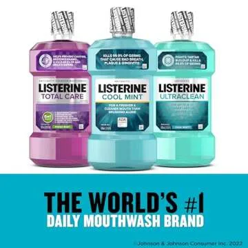 Listerine Cool Mint Mouthwash, Fresh Breath and Plaque Control 2 Pack