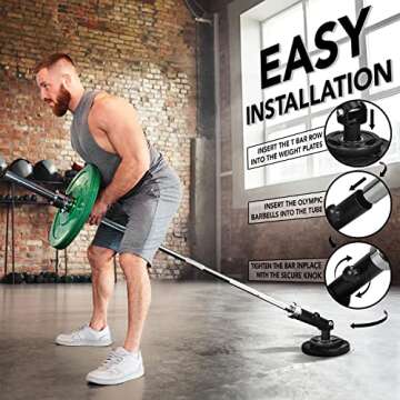 Yes4All T-Bar Row Plate Post Insert Landmine – Fit 2” Olympic Bars – Full 360° Swivel & Easy to Install (Black)