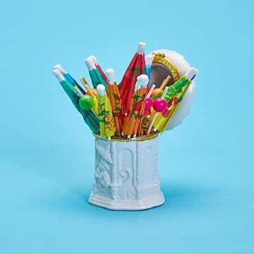 Two's Company Pagoda Limoge Box with Picks - Elegant Serving