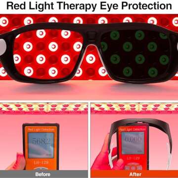 Alsenor IPL 200nm-540nm & 532nm OD5+ Laser Safety Glasses Red Light Therapy Glasses For Tanning Goggles And Laser Hair Removal Treatment Protection Eyes Goggles