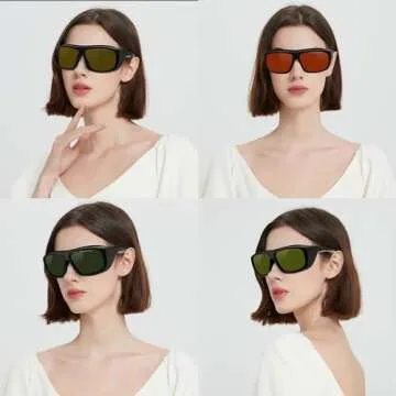 Alsenor IPL 200nm-540nm & 532nm OD5+ Laser Safety Glasses Red Light Therapy Glasses For Tanning Goggles And Laser Hair Removal Treatment Protection Eyes Goggles