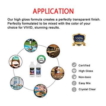 HXDZFX Epoxy Resin Coating 33.1oz Kit Crystal Clear Resin, for Table Tops, Bars, Wood finishes, See Through Encapsulations, Art Work