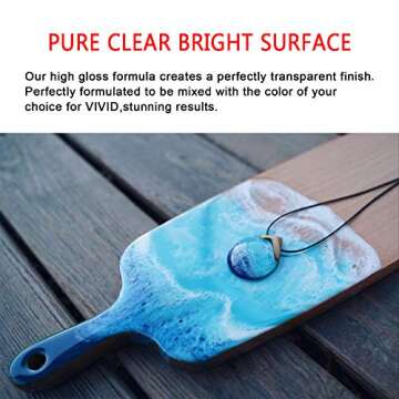 HXDZFX Epoxy Resin Coating 33.1oz Kit Crystal Clear Resin, for Table Tops, Bars, Wood finishes, See Through Encapsulations, Art Work