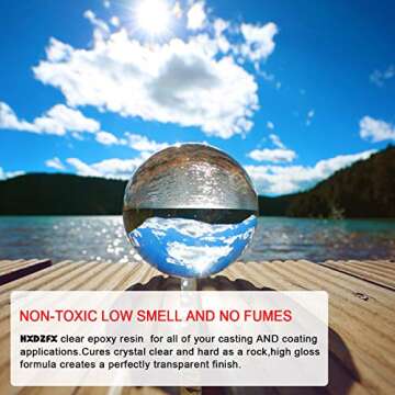 HXDZFX Epoxy Resin Coating 33.1oz Kit Crystal Clear Resin, for Table Tops, Bars, Wood finishes, See Through Encapsulations, Art Work