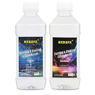 HXDZFX Epoxy Resin Coating 33.1oz Kit Crystal Clear Resin, for Table Tops, Bars, Wood finishes, See Through Encapsulations, Art Work