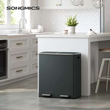 SONGMICS 2 x 8 Gallon Garbage Can for Kitchen - Modern Design & Functionality