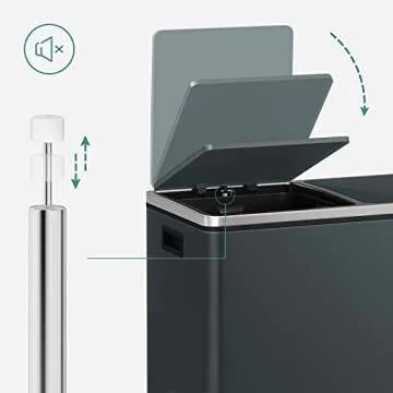 SONGMICS Trash Can: Stylish 2 x 8 Gallon Kitchen Solution