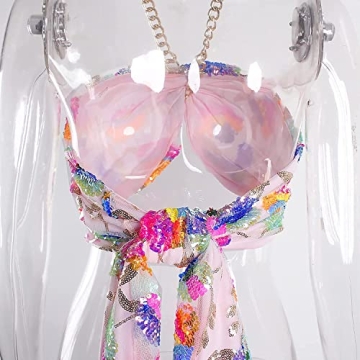 Vibrant Halter Sequin Crop Top for Daring Women