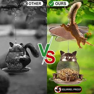 LBTING Bird Feeder for Outside, Squirrel Proof Metal Wild Bird Feeder Decoration for Hanging Outside Garden Yard, Cute Cat-Shaped