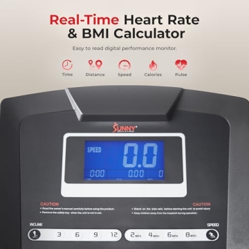 Sunny Health & Fitness Smart Treadmill with Incline