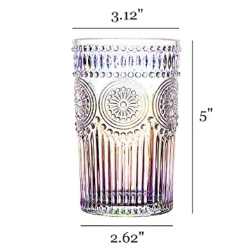 Kingrol 12 oz Rainbow Glasses Set for Elegant Occasions